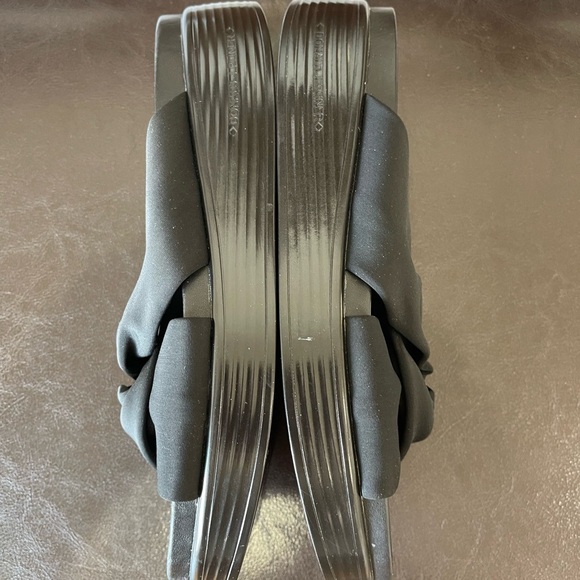 Donald  Pliner Women's Black Folley Slide Sandals size 8 summer work  concert - Picture 5 of 16